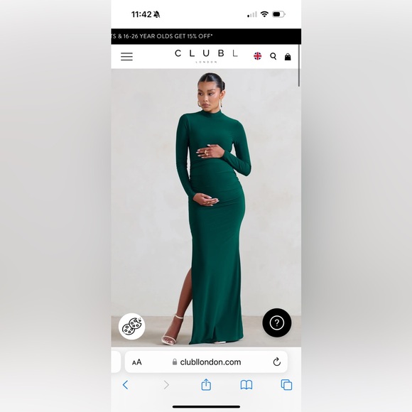Club L London Maternity Green Dress - Picture 1 of 3